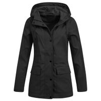 Wholesale Plus Size Women s Solid Rain Jacket Outdoor Hoodie Waterproof Overcoat Lady Windproof Coat Long Hiking Coat Jackets CX200824