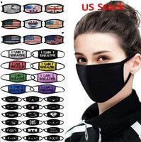 Wholesale US Stock Adjustable Anti Dust Face Mask Black Cotton Mouth Mask Muffle Mask for Cycling Camping Cotton Washable Reusable Cloth Masks