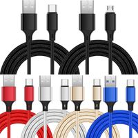 Wholesale Universal Type c Micro usb Cables m m m Braided Metal Alloy Cable For Samsung Huawei Xiaomi Tablet PC Mp3 Android phone
