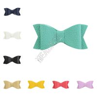 Wholesale Girls solid Hairbows leather Hairpins Women Hair Ties Holder Big Bows Hair Clips Baby Barrettes Student Party Hair Headress color D81908