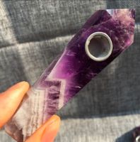 Wholesale Natural Dreamy Amethyst Smoking Pipes Polished with Raw Stone Crystal Pipe Filter Point Healing Gift Box Smoke accessories