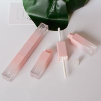 Wholesale 6ml Pink Lip Gloss Bottles Empty Square Tube Lips Oil Container Plastic Cosmetic Makeup Tubes
