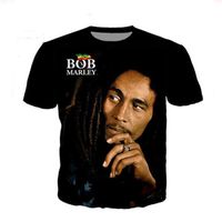 Wholesale Accept Dear Customer Design Anime Photo Star Singer Pattern DIY T shirt Women Men Bob Marley d Print Sublimation T Shirt MH011
