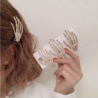 Wholesale Shipping Bling Rhinestone Hairpins Skull Headwear for Women Girls Crystal Hair Clips Pins Barrette Tools Hair Accessories
