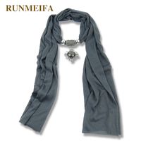 Wholesale Pendant Necklaces RUNMEIFA Pendants Scarf Trendy Alloy Resin Round Polyester Joining Together Accessories