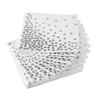 Wholesale Table Napkin Party With Foil Dot Wedding Party Baby Shower Lunch Silver Elegant Disposable