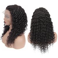 Wholesale Deep Wave Human Hair Lace Front Wigs Water Wave inch inch Density Brazilian No Remy Straight Hair Lace Frontal Wig Pre Plucked