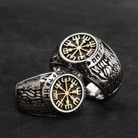 Wholesale Best Selling Vikings Viking National Ring Male Hip hop Vintage Titanium Punk Index Finger Ornament Lettering