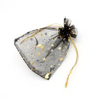 Wholesale 100 black MOON STAR Organza Favor Drawstring Bags SIZES Wedding Jewelry Packaging Pouches Nice Gift Bags FACTORY