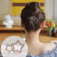 Wholesale Simple Star Metal Hair Pin Barrettes Hair Clip Crystal Hair Accessory Fashion Geometry Hairgrips Clamp for Women Girls