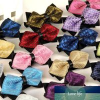 Wholesale 20 style summer men s neckwear neck self gold bow tie silver black silk fashion casual male pink bowtie wedding lote Factory price expert design Quality Latest
