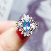 Wholesale Natural real blue or pink topaz luxury style ring Per jewelry mm ct gemstone sterling silver Fine jewelry T208915