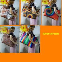 Wholesale Women Sunflower Rainbow Striped Leopard Designer Handbag Tie dyed Shoulder Bag Waterproof Shopping Duffle Totes Travel Weekender Bag D81903