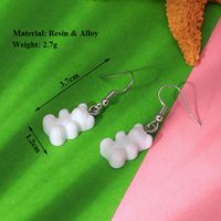Wholesale Cartoon Bear Earrings Transparent Candy Resin Earrings Silver Earrings for Women Animal Acrylic Jewelry Birthday Gifts