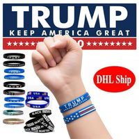 Wholesale DHL Shipping Free Mix Styles Silicone Bracelets Trump Keep America Great Presidential Election Donald Trump Supporters Wristband FY6063