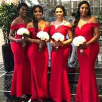 red and gold wedding bridesmaid dresses
