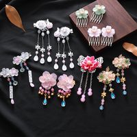 Wholesale UNTAMED pc Antiquity Chinese Hairpins Girls Flowers Comb Clip Tassel Pins Kids Baby Headwear Hair Accessories