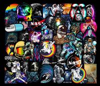 Wholesale Hot Auto Stickers Space Astronaut DIY Sticker for Posters Graffiti Skateboard Snowboard Laptop Luggage Motorcycle Bike Home Decal