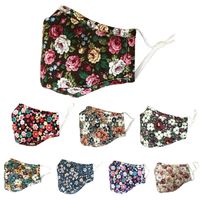 Wholesale face mask sun protection adjustable ear buckle masks daisy print designer flowers can put filter flower cloth fashion cotton facemask