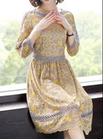 Wholesale Spring and summer new women s stone color lace dress elegant seven point slim A line skirt