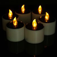 Wholesale Solar Candles Outdoor Flameless Flickering LED Tealight Operated Candle Party Home Halloween Chritmas Decorations Emergency Night Lights