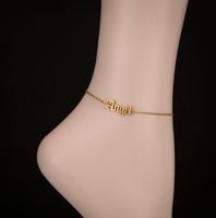 Wholesale Gold Chain Baby Girl Ankle Bracelet Babygirl Angel Old English Letter Charm Anklets for Women Foot Jewelry Bridesmaid Gift