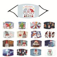 Wholesale 2021adjustable mask adult and child Santa Claus cap Snowman cartoon pattern filter can be installed