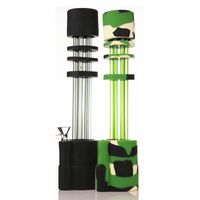 Wholesale Hookahs Inches Gatling Silicone Bong Water Pipe with Glass Gun Tubes Bongs mm Joint Colors Choose