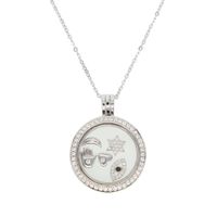 Wholesale 925 sterling silver floating locket necklace fits pandora european lucky symbol open silver necklaces