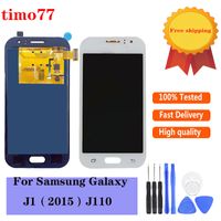 Wholesale Super Amoled for Samsung Galaxy J1 LCD J110F J110M J110H Display Digitizer Assembly Screen Replacement with glass tempered gifts