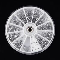 Wholesale mm Clear Nail Art Shiny Flatback Rhinestones Beads Charm Crystal Gem Decoration Accessories Wheel