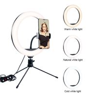 Wholesale Dimmable Led inch Studio Camera Ring Light Photo Phone Video Light Annular Lamp With Tripods Selfie Stick Ring Fill Light