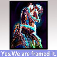 Wholesale Framed Ready To Hang Wall Art Canvas Print Nudes Men and Women Oil Painting Home Decor for Bedroom