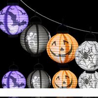 Wholesale outdoor lights lantern colors Halloween lamp White RGB Colourful Automatic Light LED Solar Lighting chinese lanterns