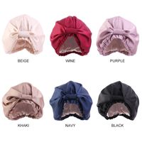Wholesale Silky Bonnet for Women Double Layer Satin Day Night Sleep Cap Solid Color Headwrap Ladies Hair Cover Makeup Headwear Hat Fashion