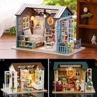 Wholesale Doll House Miniature DIY Model Dollhouse With Furnitures American Retro Style Wooden House Handmade Toy Forest Times Z007 E CX200818