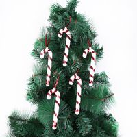 Wholesale 5Pcs Bag New Year Christmas Tree Hanging Candy Cane Crutch Ornaments Xmas Tree Decor Christmas Decorations For Home