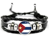 Wholesale Charm Bracelets Country Flags Soccer Sports World Cup National mm Glass Cabochon Adjustable Leather Women Men Jewelry