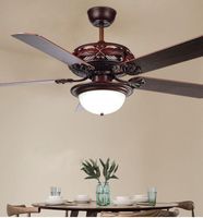 Wholesale Electric Fans Chinese Ceiling Fan Light Wood Leaf Five Restaurant Retro Living Room American