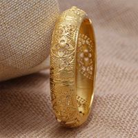 Wholesale Annayoyo K Gold Color Bangles Women Girl Love France Trendy fashion Jewelry for Africa India kids best gift