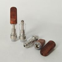Wholesale Wooden Drip Tip Bud Vaporizer Cartridge Ceramic Coil Vape Pen Glass Tank Vape Atomizer Fit Preheat M3 Battery