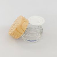 Wholesale Wood Grain Plastic Lid Glass Container for Wax Thick oil Cream Glass Box ml Cosmetic Jars Vape Herb Cream Storage Oil Holder