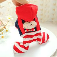 Wholesale Dog Apparel Red Sheep Pet Coveralls For Dogs Overalls Christmas Striped Puppies Small Animals Cats Jumpsuit Products Shop Goods Supplies