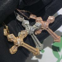 Wholesale Choucong New Sparkling Lucky Cross Pendant Jewely Sterling Silver Princess Cut White Topaz CZ Diamond Wedding Necklace Gift