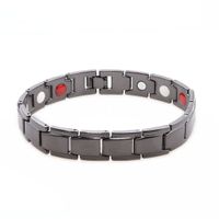 Wholesale 1PCS Fashion Black Stainless Steel Magnetic Bracelet For Men Health Energy Bracelet Bio Magnetic Bracelets Jewelry