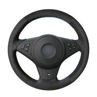 Wholesale DIY Black Suede Leather Car Steering Wheel Cover for BMW E60 M5 E63 E64 Cabrio M6