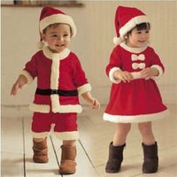 Wholesale Mascot Christmas Baby Clothes Santa Claus Costume Baby Boys Long Sleeve Clothes Baby Toddler Girls Dress Cute Infant Winter Babys Dress