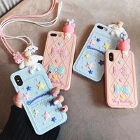 Wholesale Love Japan D lanyard Cute doll Cartoon animal cat My Melody Silicone Case for iphone s plus XR X XS MAX luxury pink cover