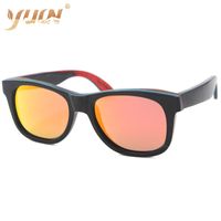 Wholesale Sunglasses Classic Black Wood Unisex Skateboard Frame Polarized Mirror UV400 Sun Glasses Full Shades Goggles Handmade
