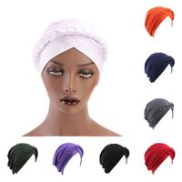 Wholesale 2020 Cotton Braided Muslim Turban scarf For Women Islamic Inner Hijab Caps Arab wrap Head scarves femme musulman turbante mujer